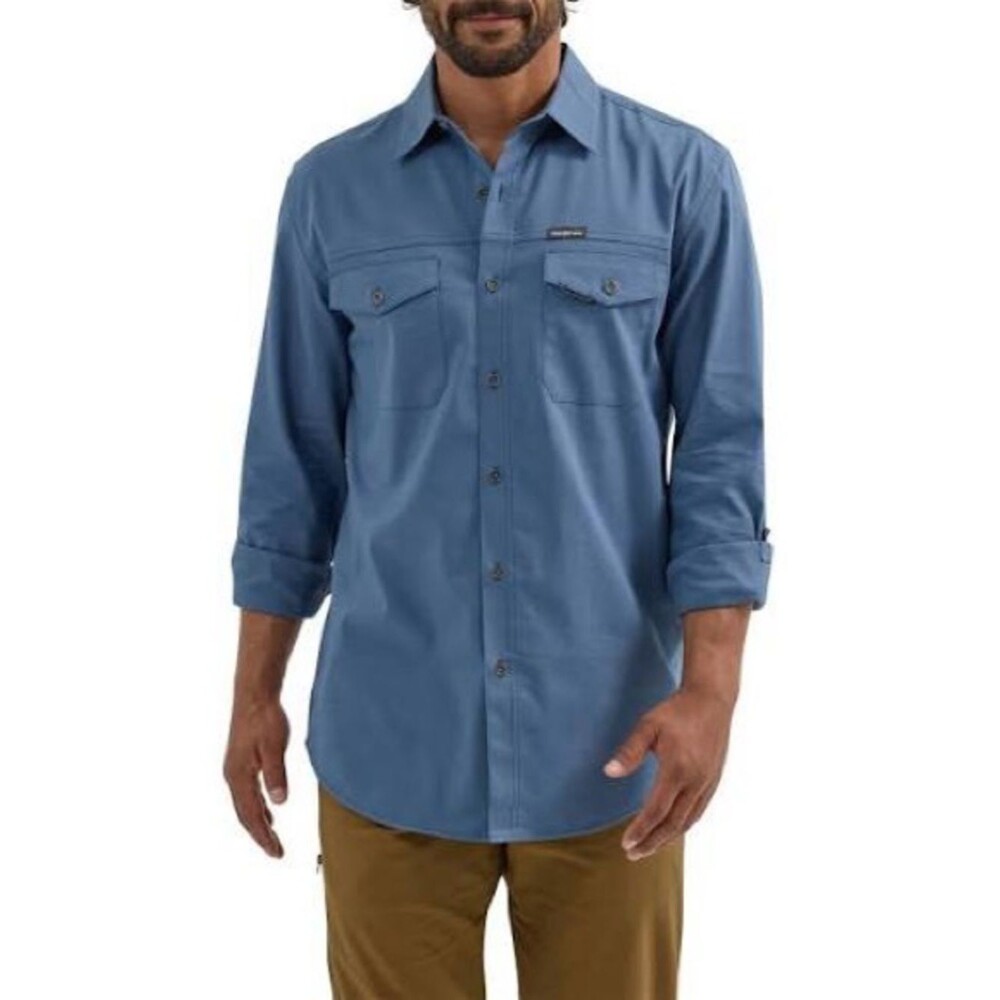 Wrangler XL Outdoor Long Sleeve Button Down Utility Shirt‎ UPF 30+ Regular Fit - Picture 15 of 16